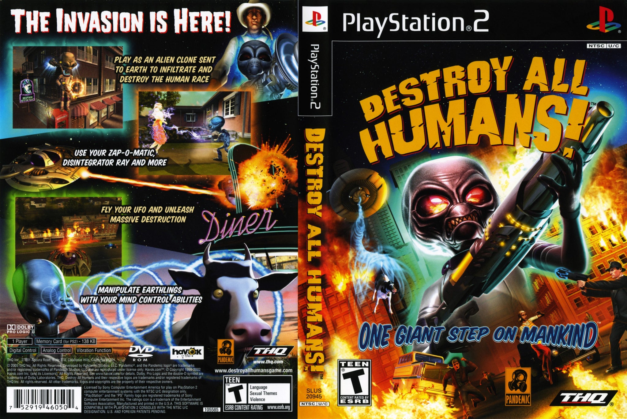 PS2 GAMES DESTROY ALL HUMANS PROMO!FULL GAME!!!